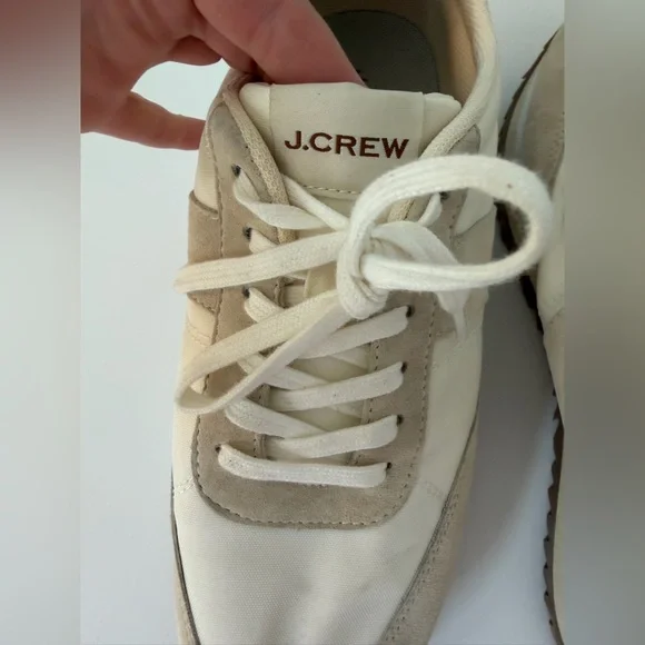 J. Crew Women's Trainers in “Metallic” Cream and Clay/Gray Color, Size 9 - Picture 10 of 10